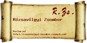 Rózsavölgyi Zsombor névjegykártya
